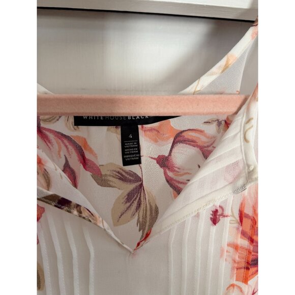 WHITE HOUSE BLACK MARKET SHEER FLORAL TOP & MATCHING TANK SZ SMALL - Picture 3 of 5